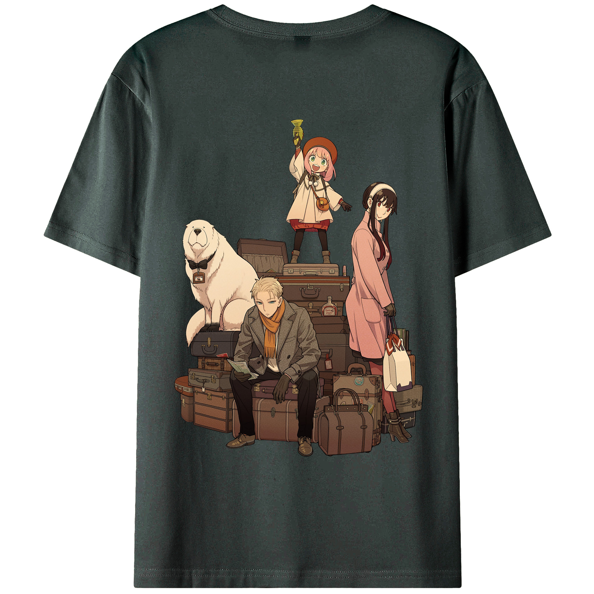 （画像用） SPY×FAMILY间谍家家酒 綿100％ メンズ半袖Tシャツ（バックプリント） 通気性